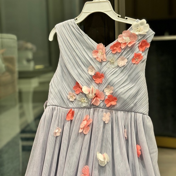 Monsoon  formal tulle  maxi dress light pale blue 9 - Picture 4 of 5